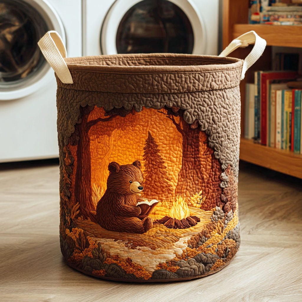Reading Bear // Quilted Basket