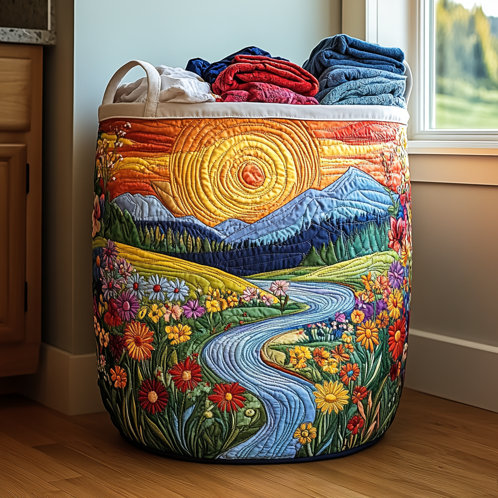 River Blossom // Quilted Basket