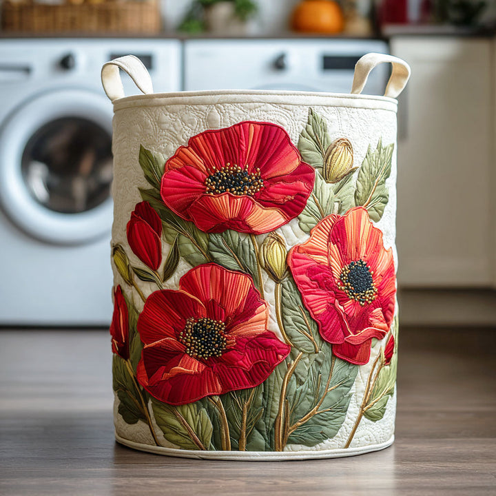 Scarlet Poppy Dream / Quilted Basket