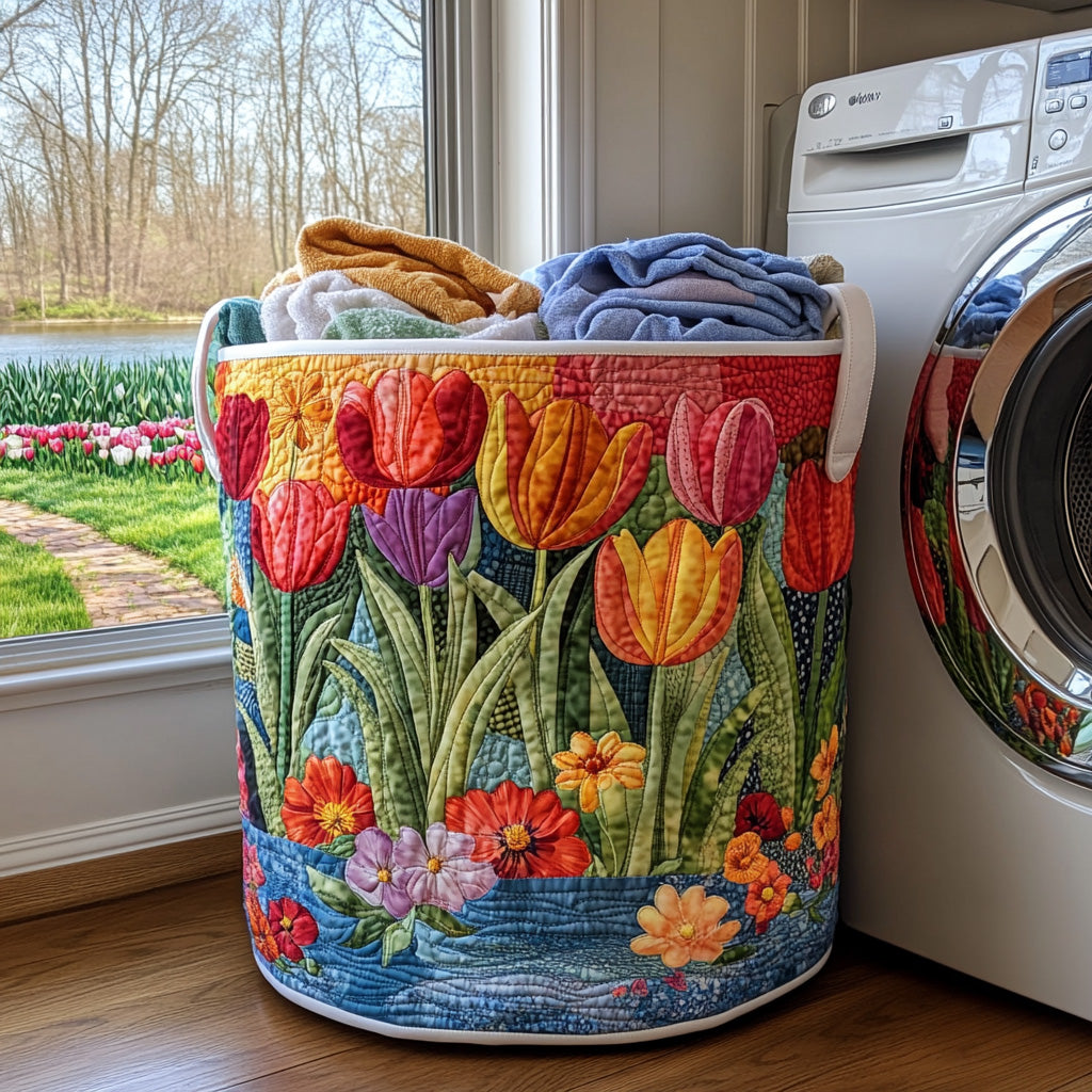 Summer Flowers / Quilted Basket