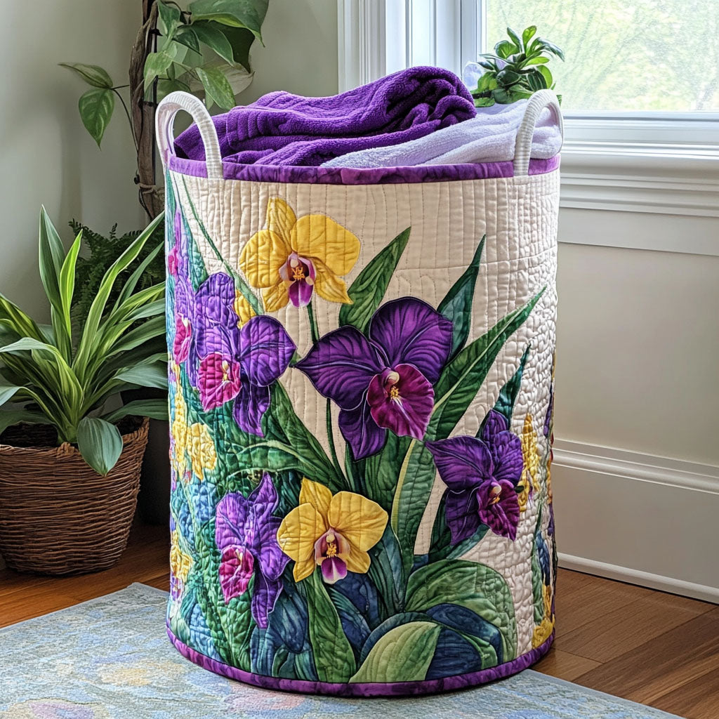 Sunset with Orchids // Quilted Basket