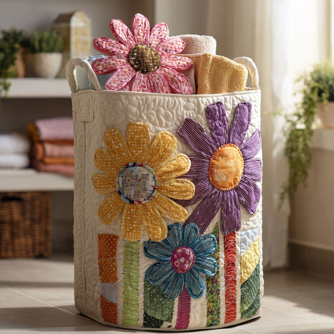 Vintage Flowers // Quilted Basket