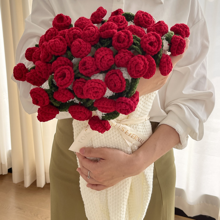 Knitted Flower Bouquet - Pink Daisies