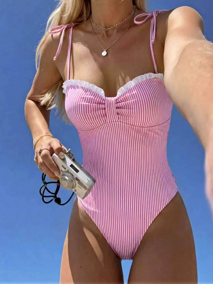 Elena | Sculpting Striped Swimsuit
