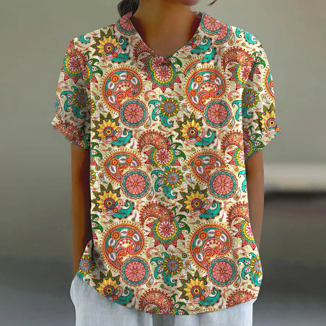 Sylvaine | Women's Casual Summer Button Blouse