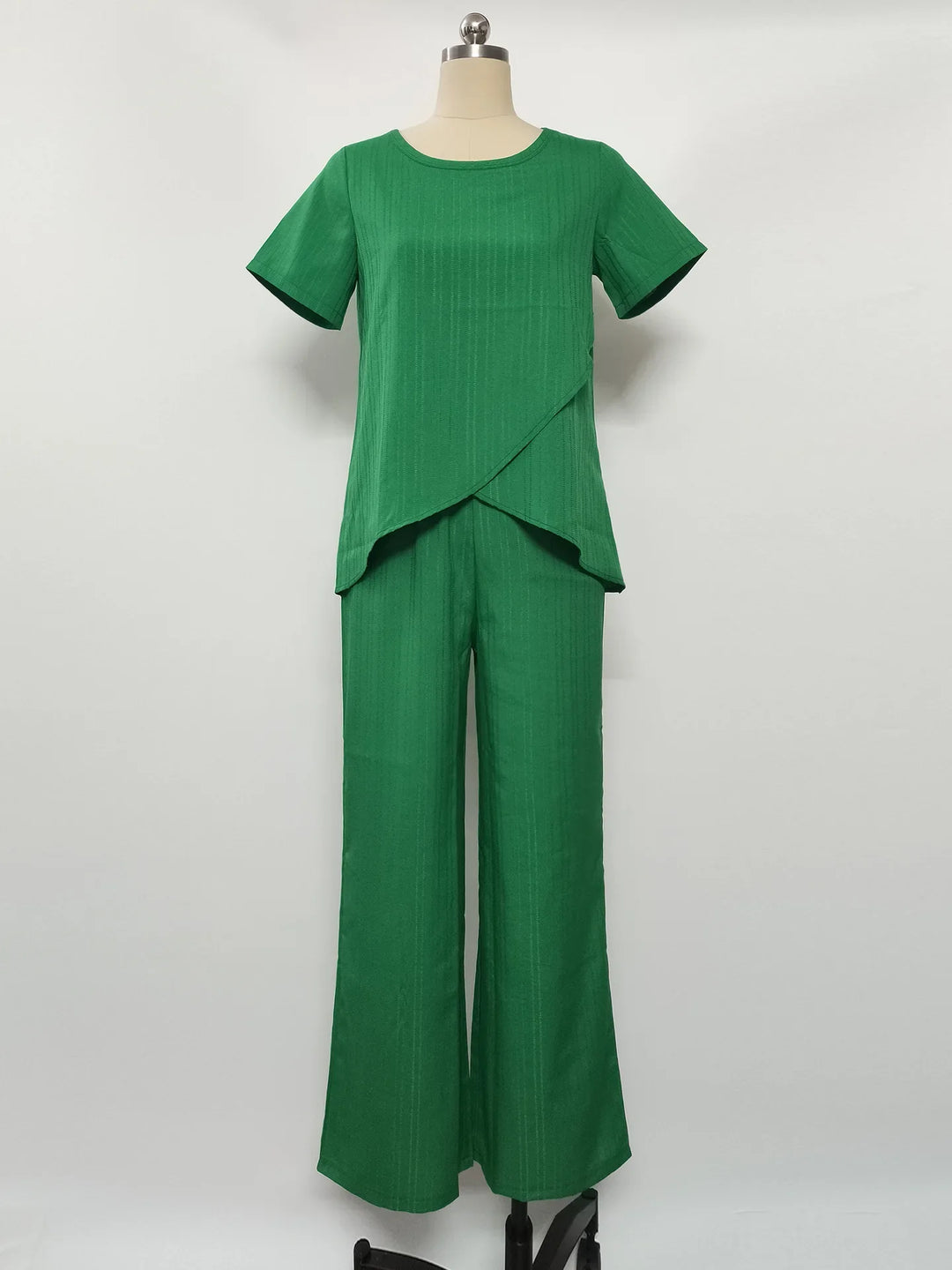 Calista | Short Sleeve Split Hem Top & Elastic Waist Pants Set