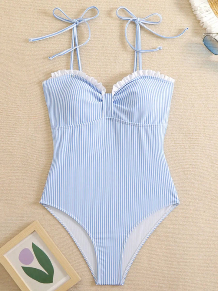 Elena | Sculpting Striped Swimsuit