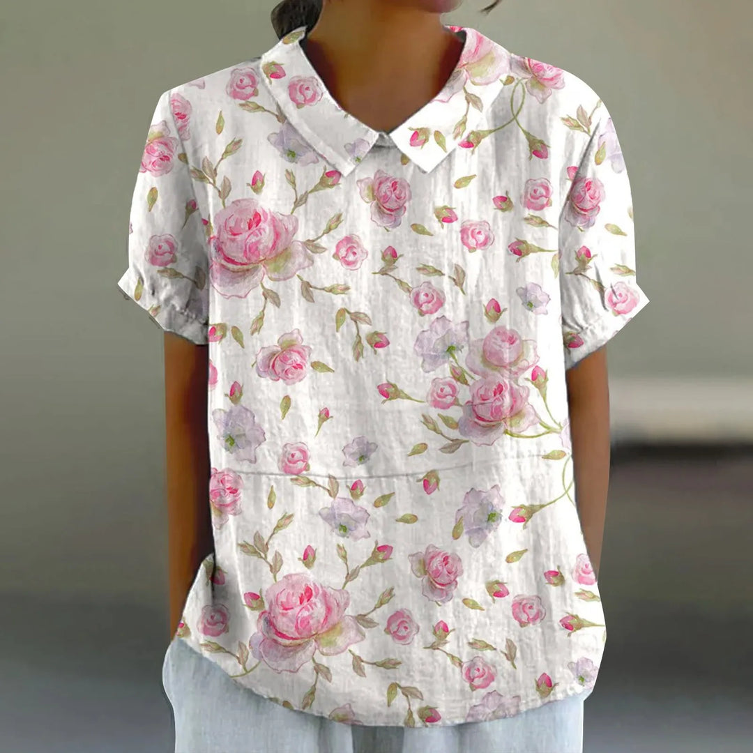 Vespera | Women's Casual Summer Button Blouse
