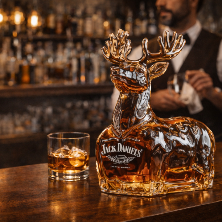 Jack Daniel's Whiskey Bottle - Reindeer Edition