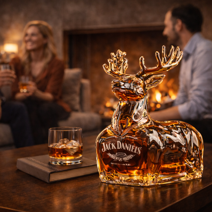 Jack Daniel's Whiskey Bottle - Reindeer Edition