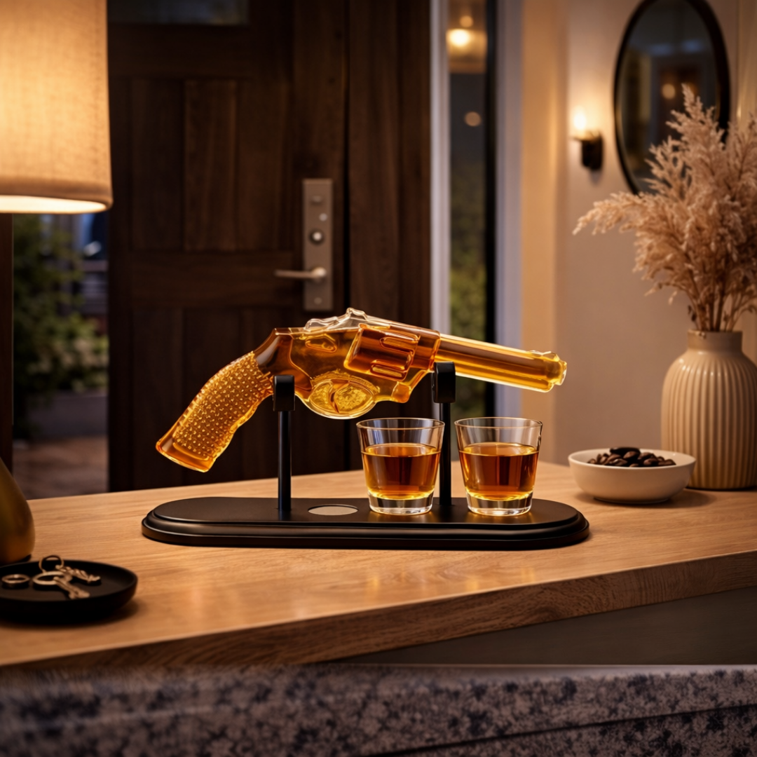 Whiskey Bottle – Revolver Set Edition with Glasses