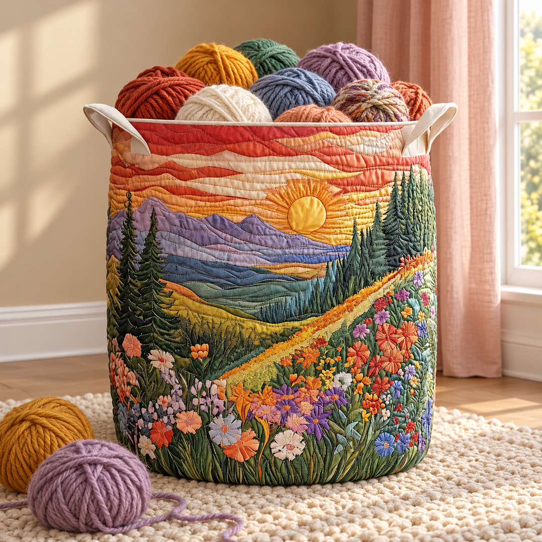 Morning Glory Yarn Basket – Quilted Knitting & Crochet Storage