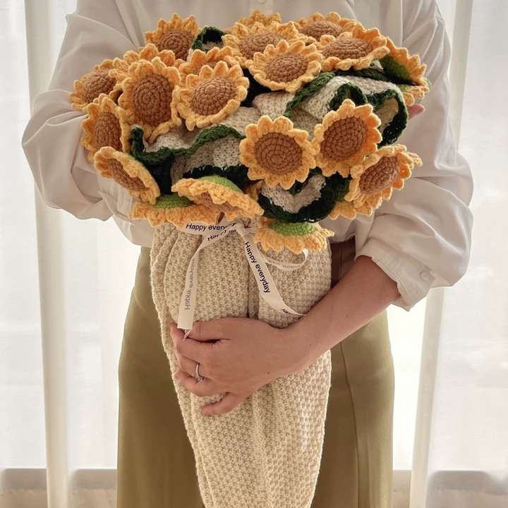 Knitted Flower Bouquet - Pink Daisies