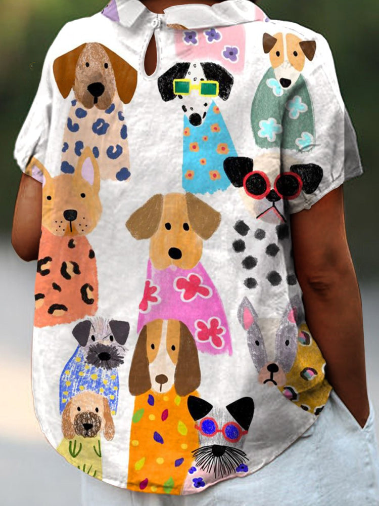Tilly | Dog Print Polo Shirt