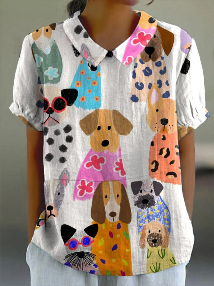 Tilly | Dog Print Polo Shirt