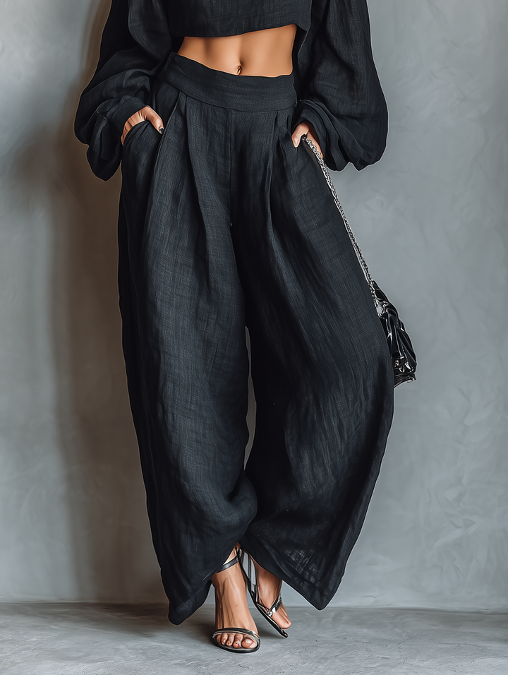 Tess™ || Off-shoulder set with wide pants