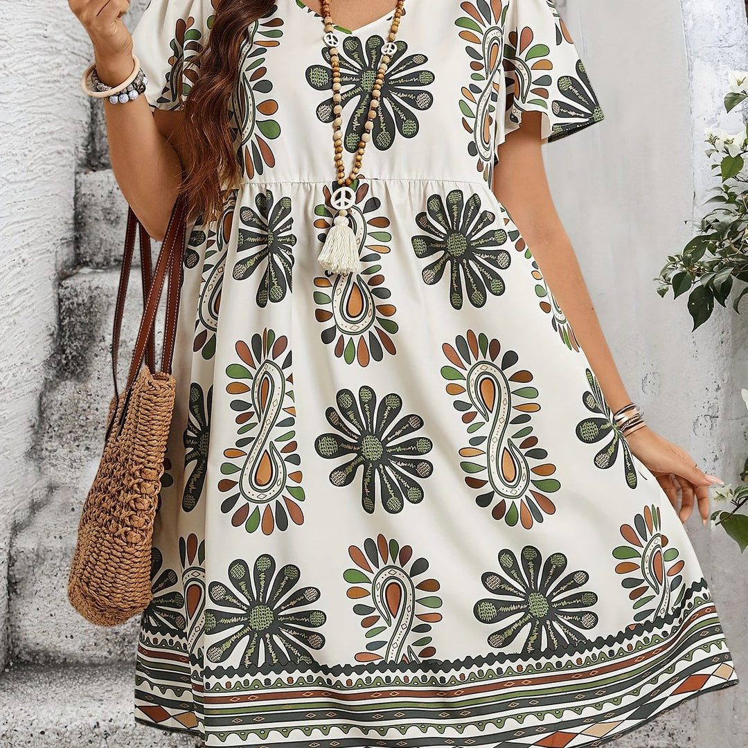 Hannah™ | Plus Size Boho Floral Summer Dress