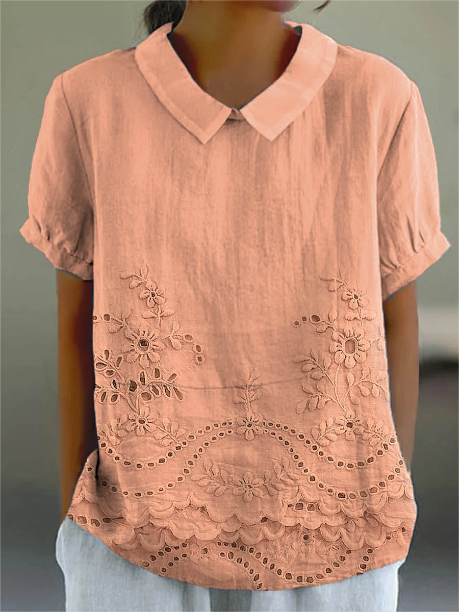 Lily | Floral Embroidered Polo Shirt