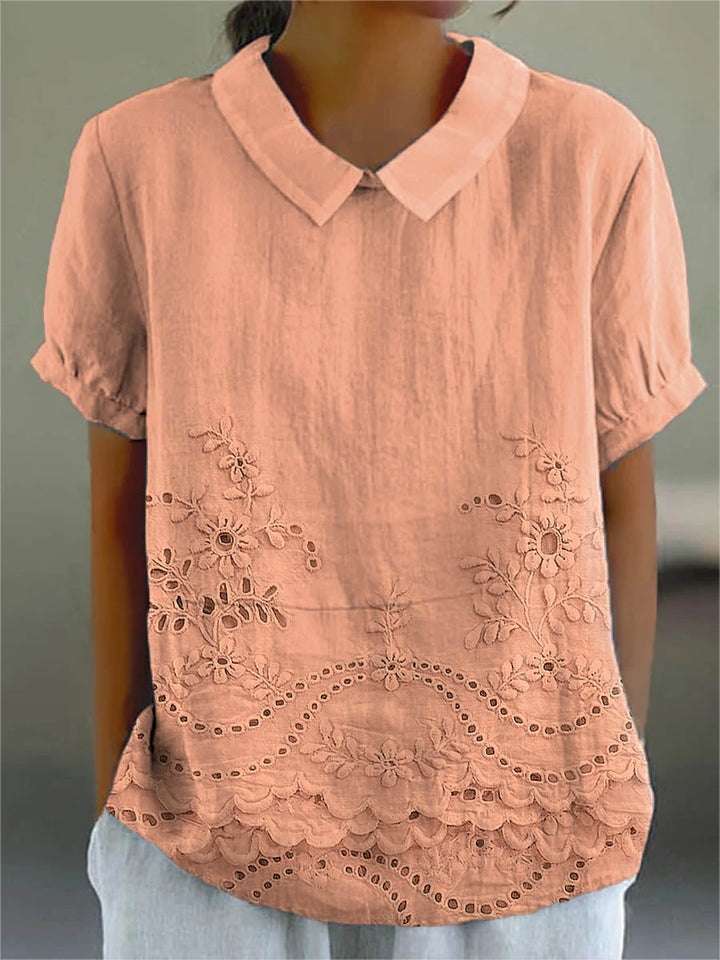 Lily | Floral Embroidered Polo Shirt