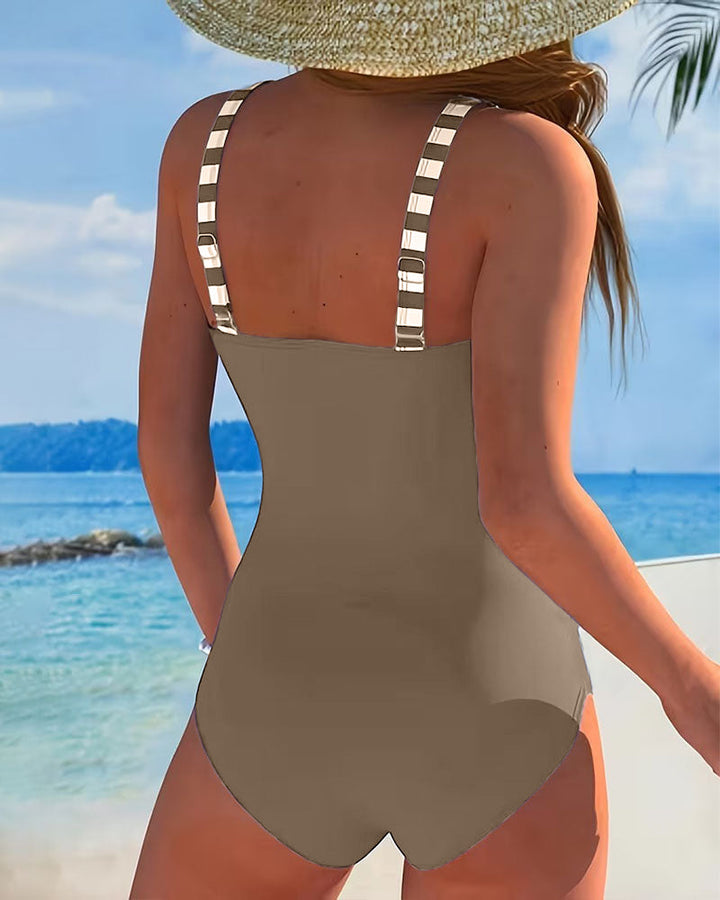 Aurora | Colorblock Striped Swimsuit