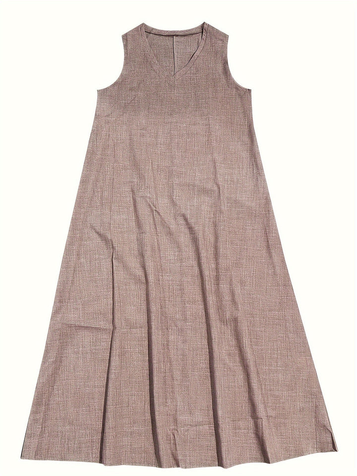 Seraphine | Drapey V-Neck Sleeveless Loose Fit Maxi Dress