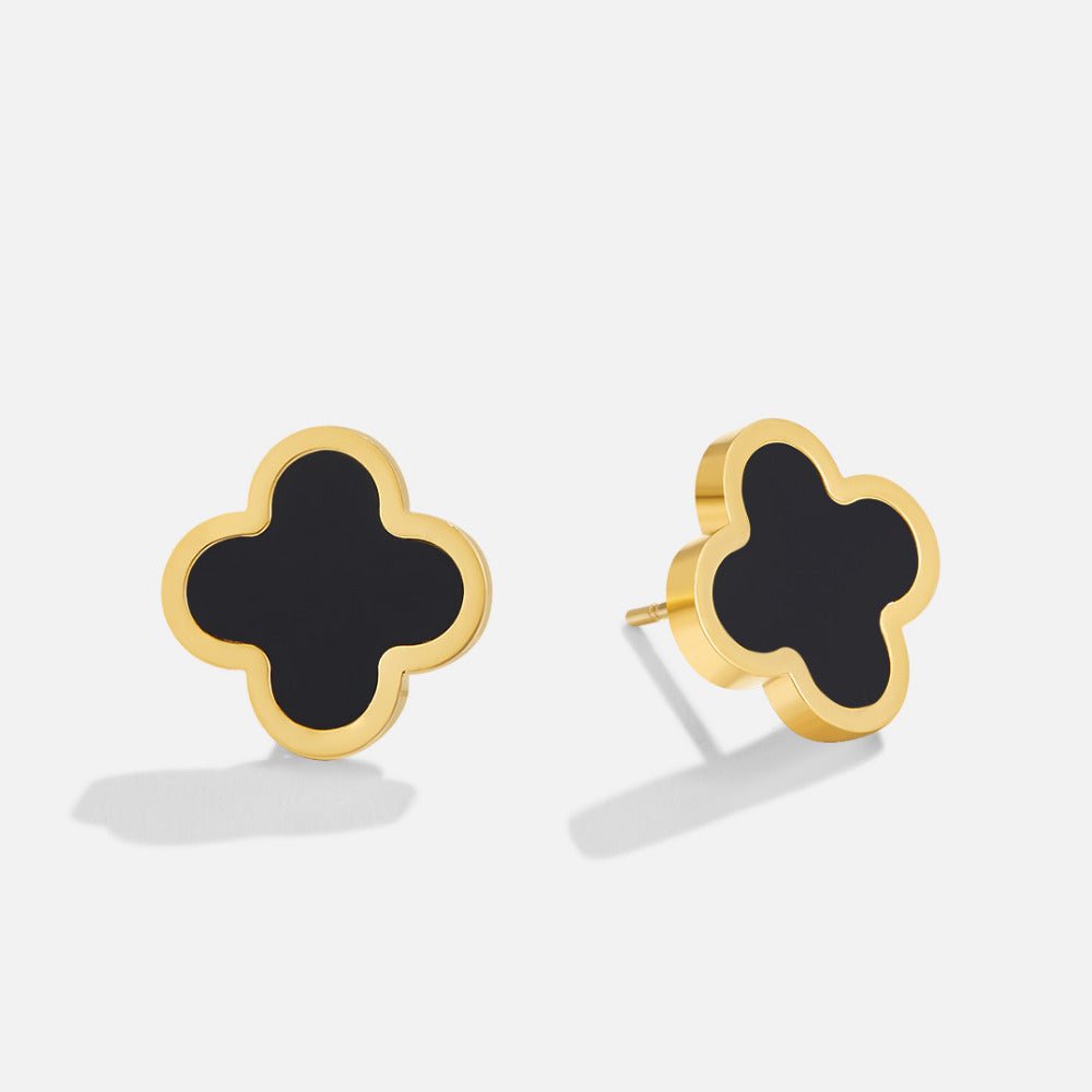 Black Clover Stud Earrings