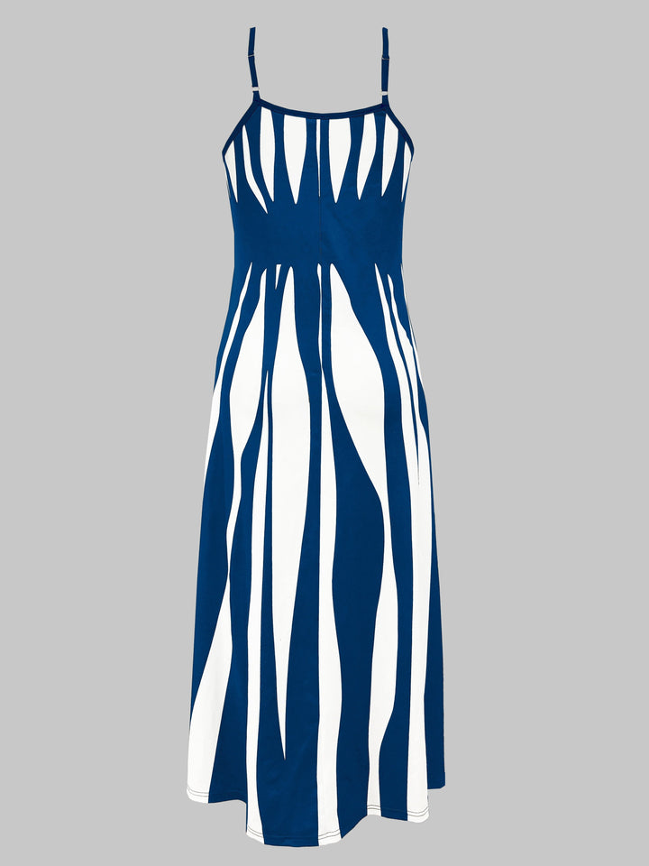 Novaline | Printed V-Neck Thin Strap All-Season Casual Dress