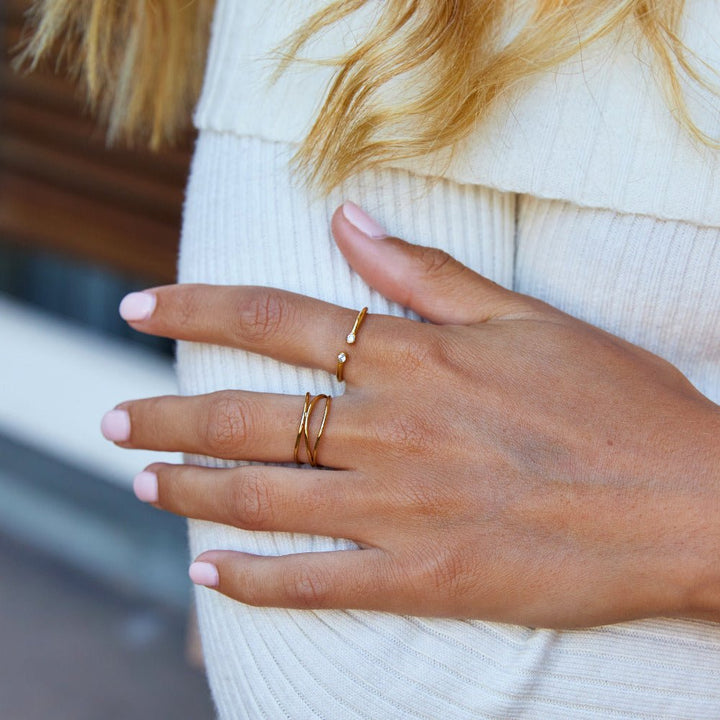 Cali Gold Crystal Ring