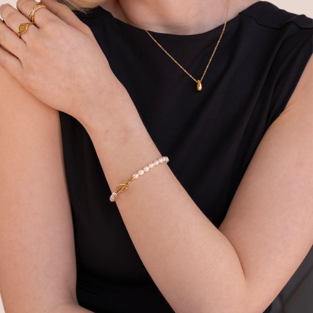 Cara Pearl Link Bracelet