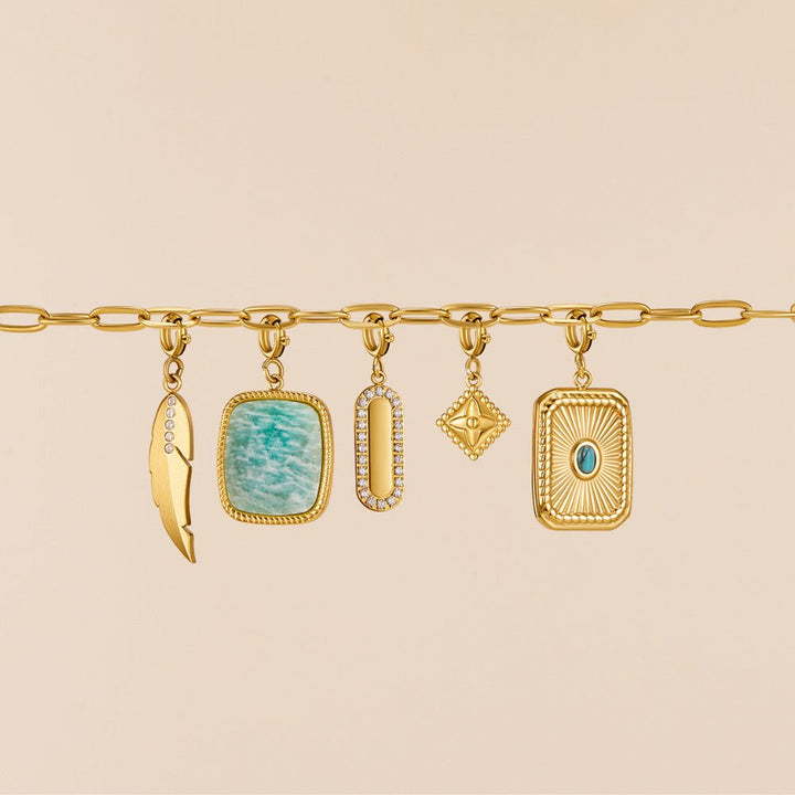 Crystal Feather Charm