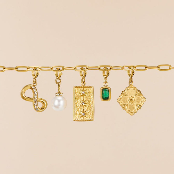 Crystal & Gold Infinity Charm