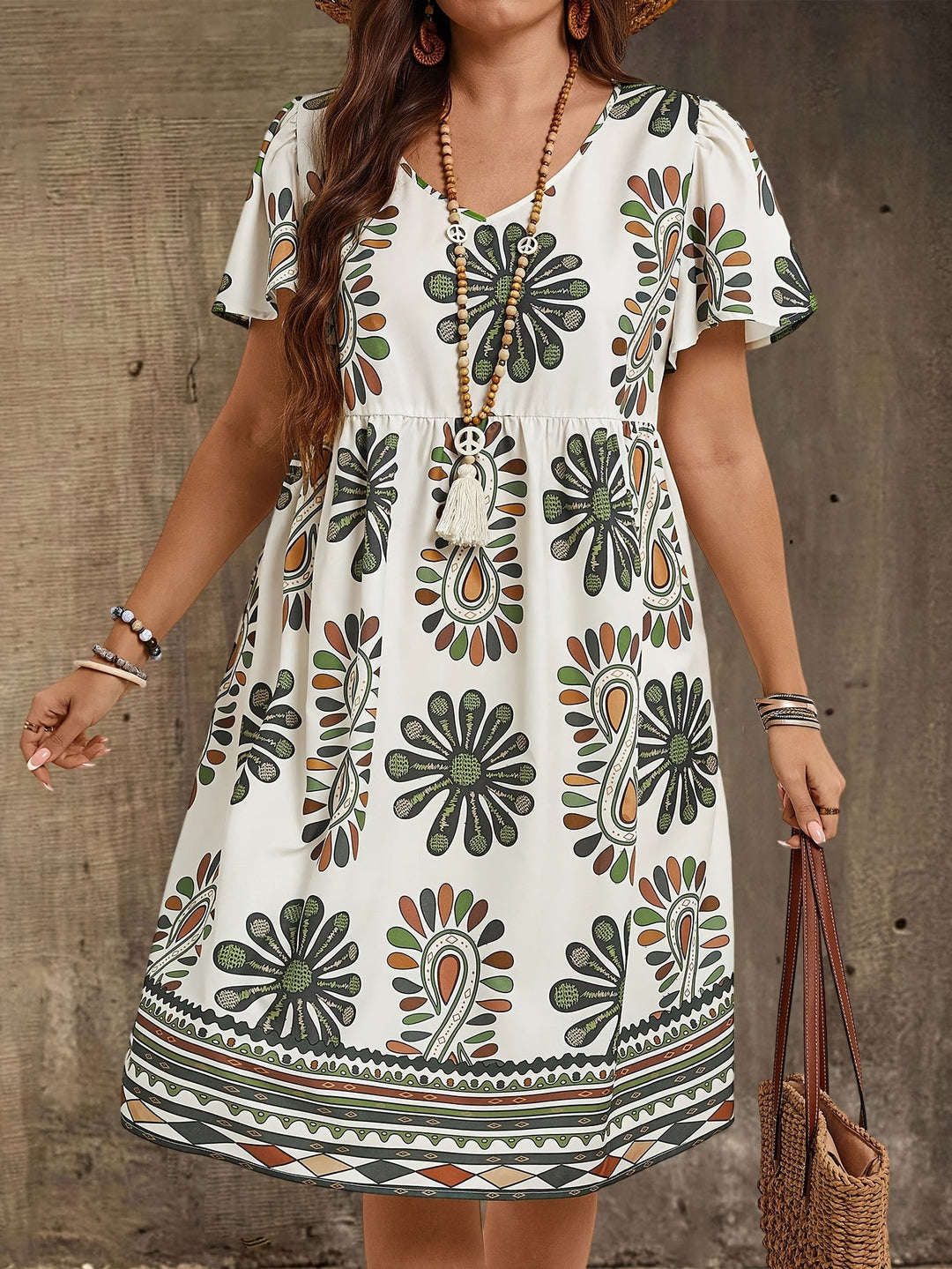 Hannah™ | Plus Size Boho Floral Summer Dress