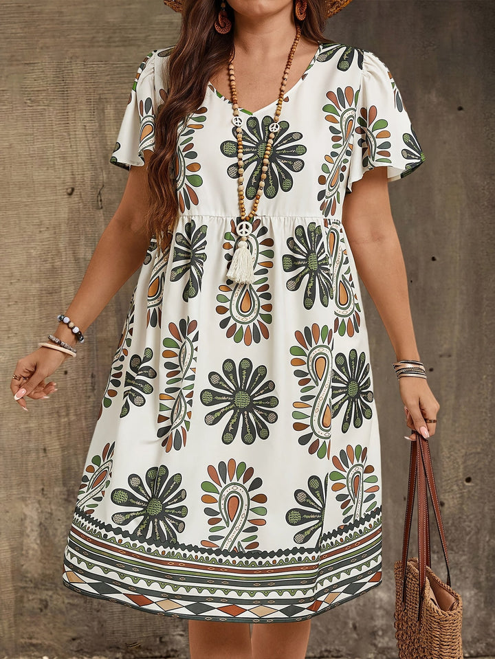 Hannah™ | Plus Size Boho Floral Summer Dress