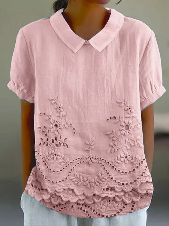 Lily | Floral Embroidered Polo Shirt