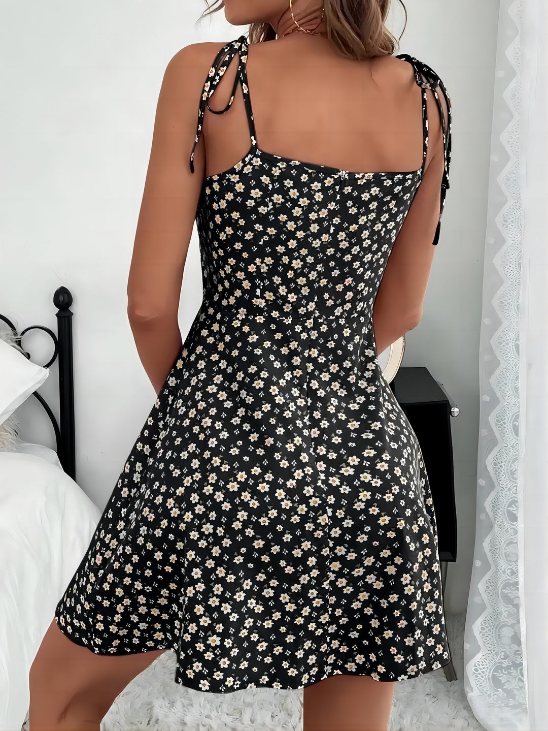 Camilou | Floral Ruched Sleeveless Cami Vacation Dress