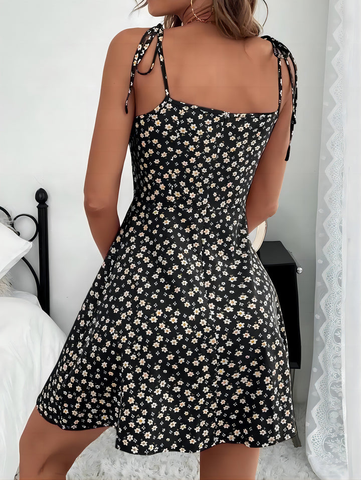 Camilou | Floral Ruched Sleeveless Cami Vacation Dress