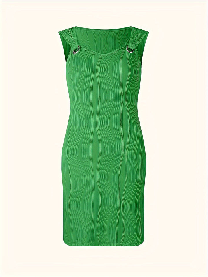 Mivelle | Solid V-Neck Sleeveless Mini Dress