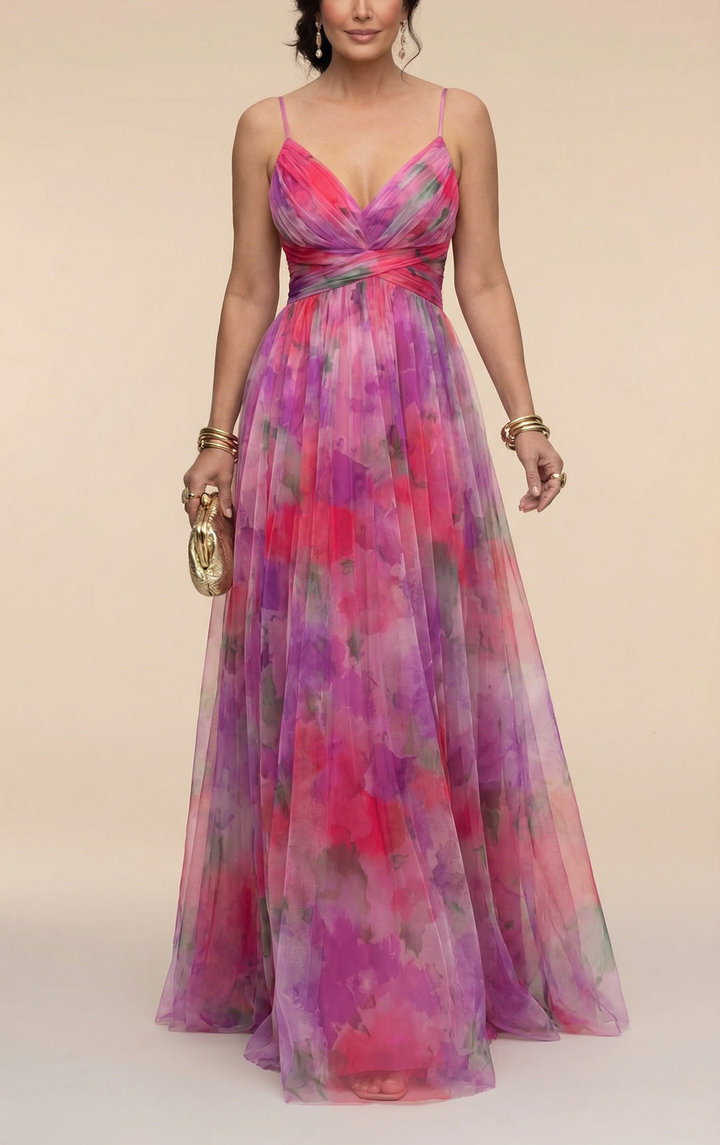 Giselle | Enchanting Floral Print Maxi Dress