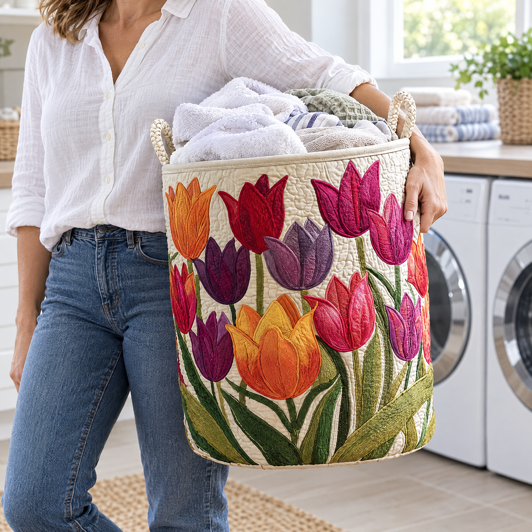 Tulip Joy // Quilted Basket
