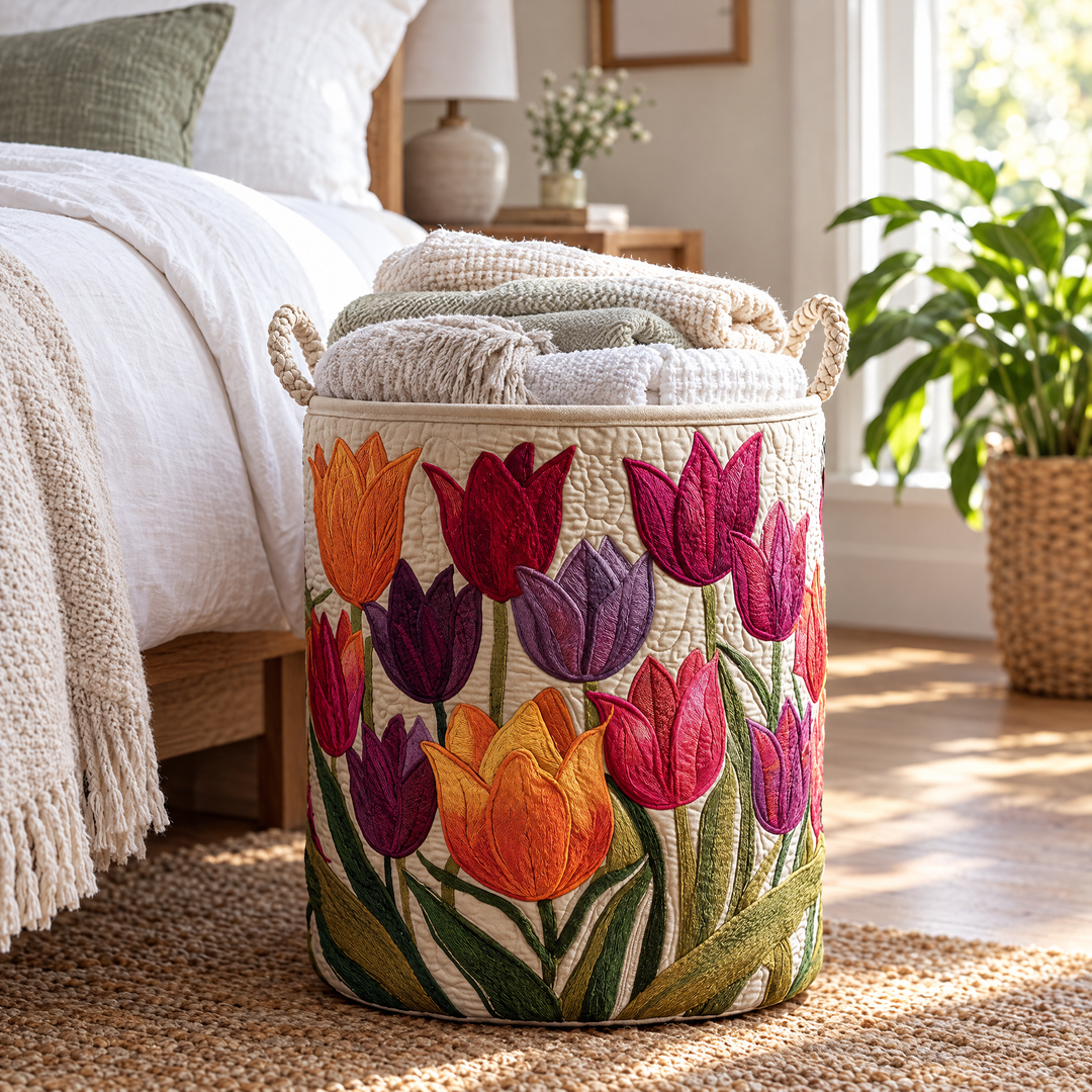 Tulip Joy // Quilted Basket