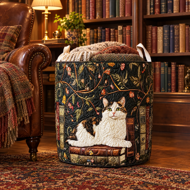 Mystical Cat Quilted Basket