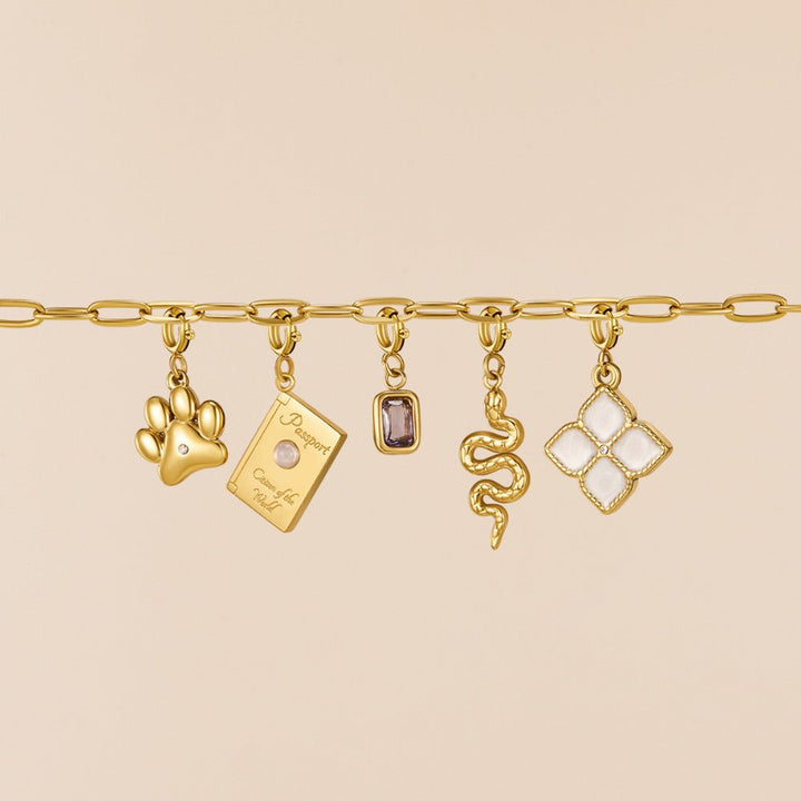 Lucky Crystal Clover Leaf Charm