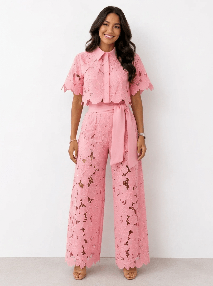Madalena™ | Elegant Floral Lace Two-Piece Set