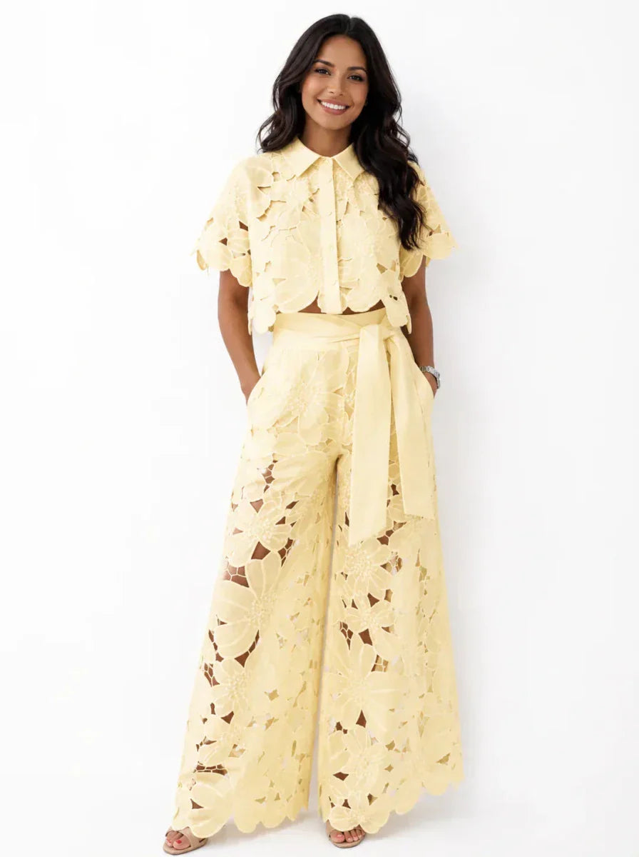 Madalena™ | Elegant Floral Lace Two-Piece Set