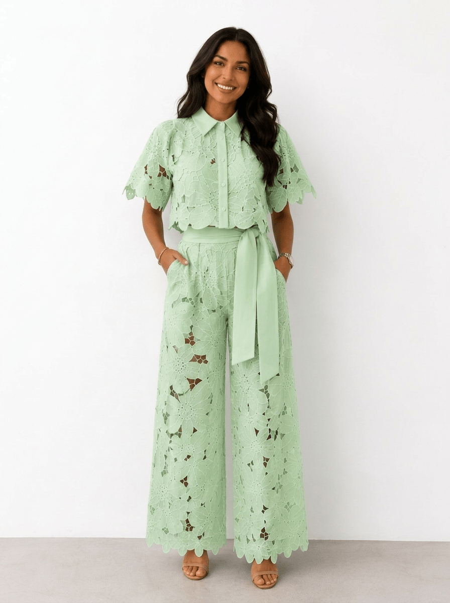 Madalena™ | Elegant Floral Lace Two-Piece Set