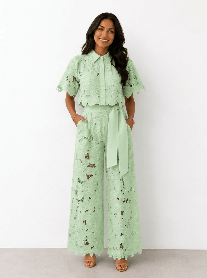 Madalena™ | Elegant Floral Lace Two-Piece Set