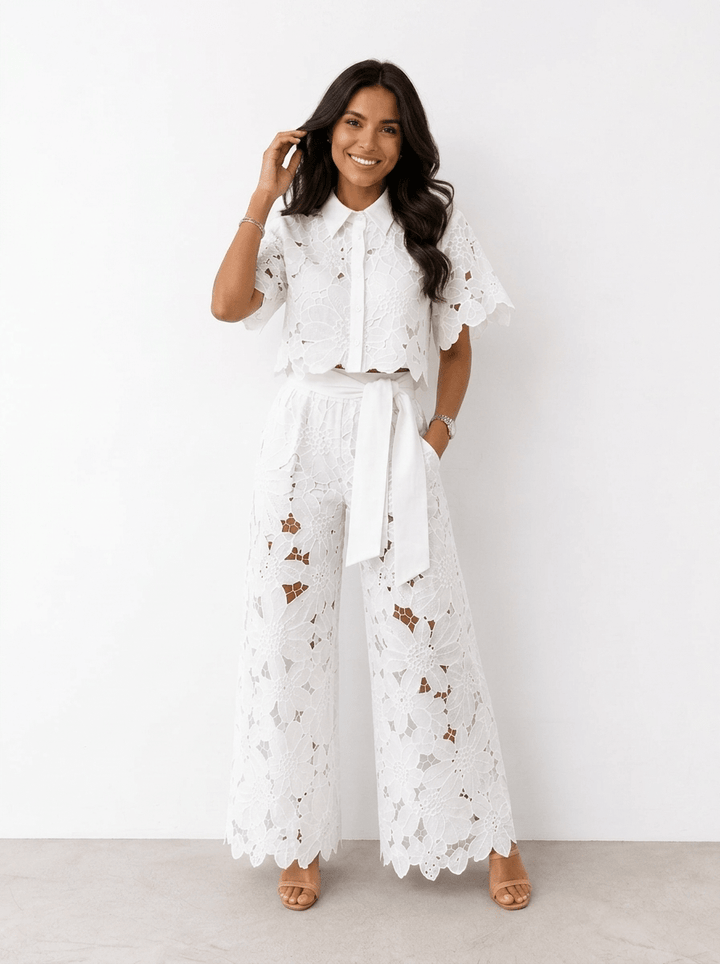 Madalena™ | Elegant Floral Lace Two-Piece Set