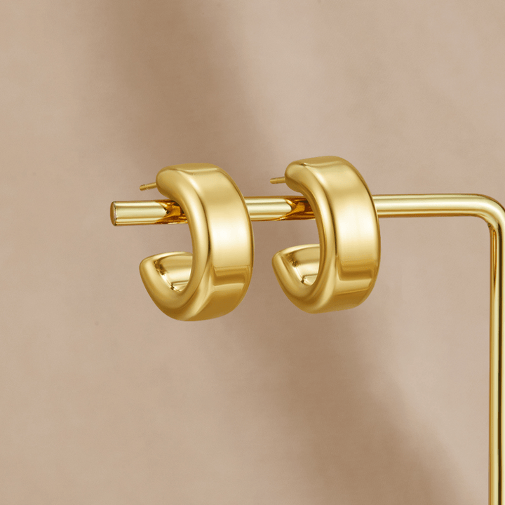 Mari Semi Hoop Earrings