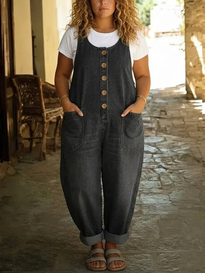 Ruth | Vintage Washed Cotton Denim Overalls