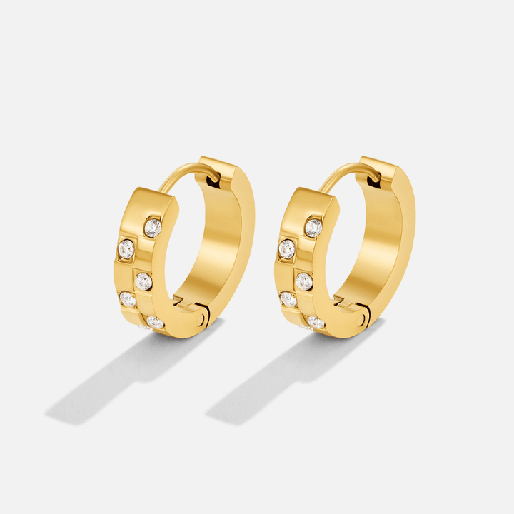 Tasha Crystal & Gold Hoop Earrings